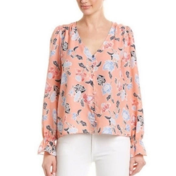 Joie Tops - • Joie • Women’s BOLONA blouse peach floral button down XS